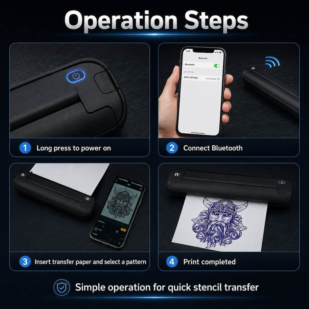 Wireless Tattoo Stencil Printer ST81 – Thermal Tattoo Transfer Machine Gallery