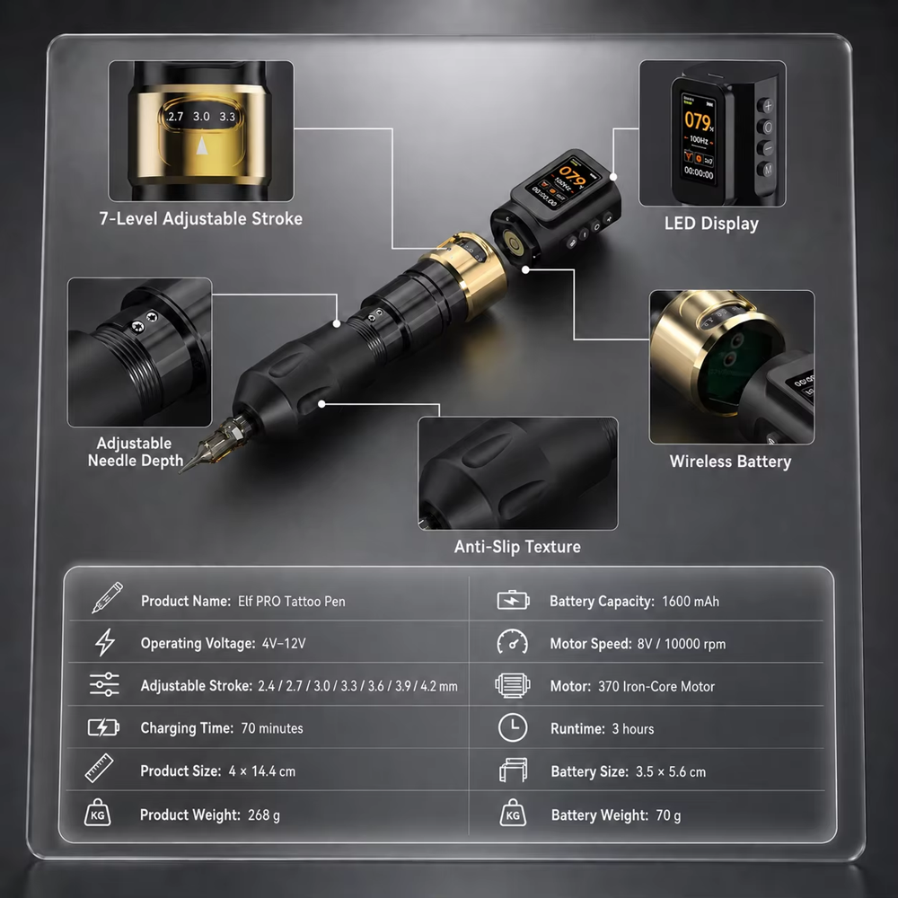 ELF Pro Wireless Tattoo Machine Pen Gallery